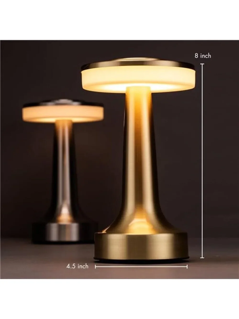 Portable LED Table Lamp Touch Sensor Dimmable Rechargeable Night Light Gold